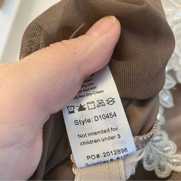 Weissman Balera Dance Costume DOUBLE COWL MESH MAXI DRESS D10454 brown adult MA - Picture 9 of 12